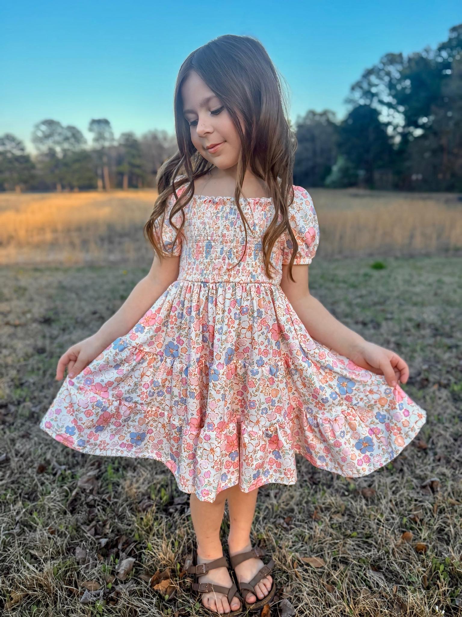 Summer Pink Floral Dress