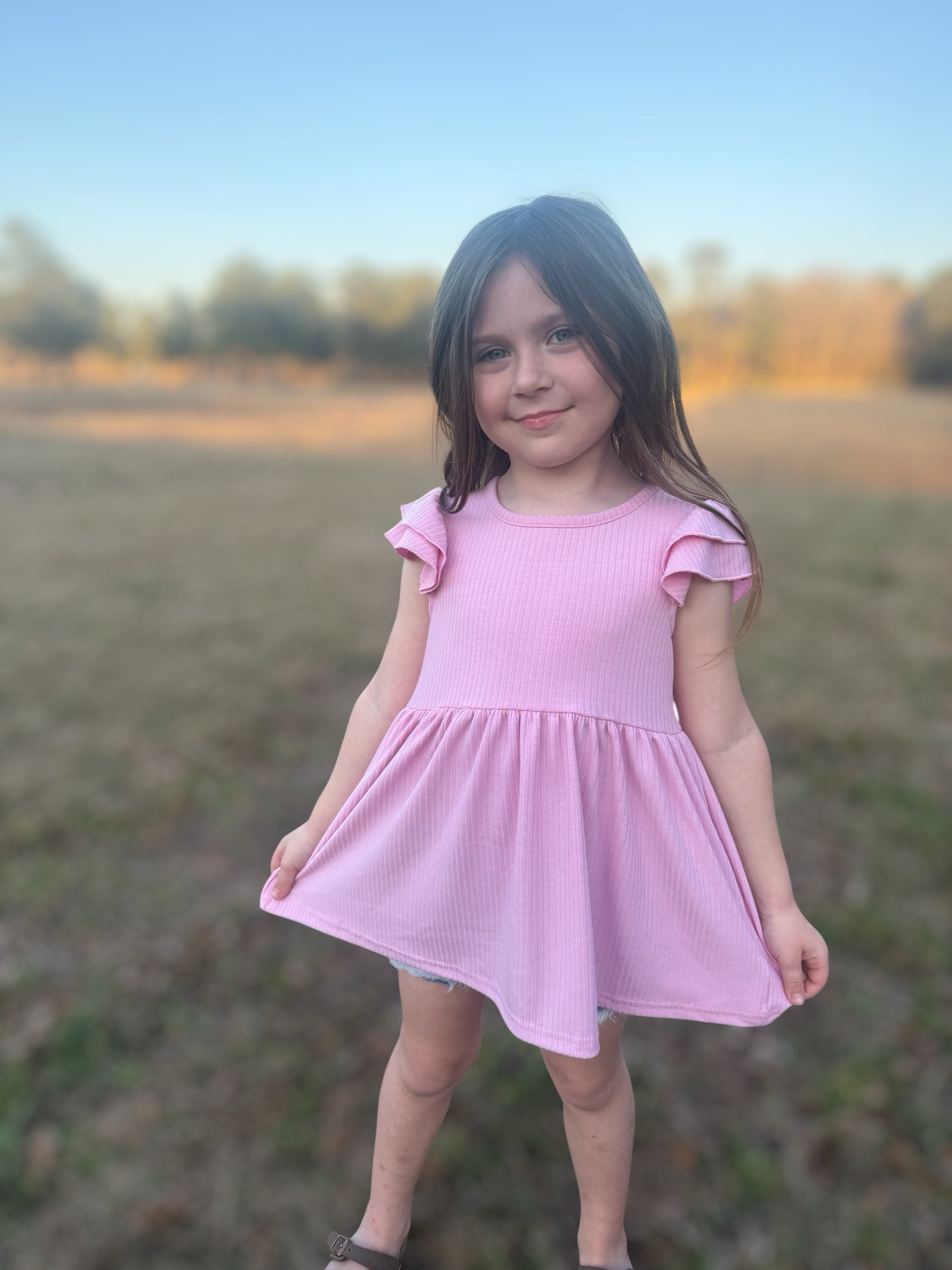 Light Pink Flutter Sleeve Top