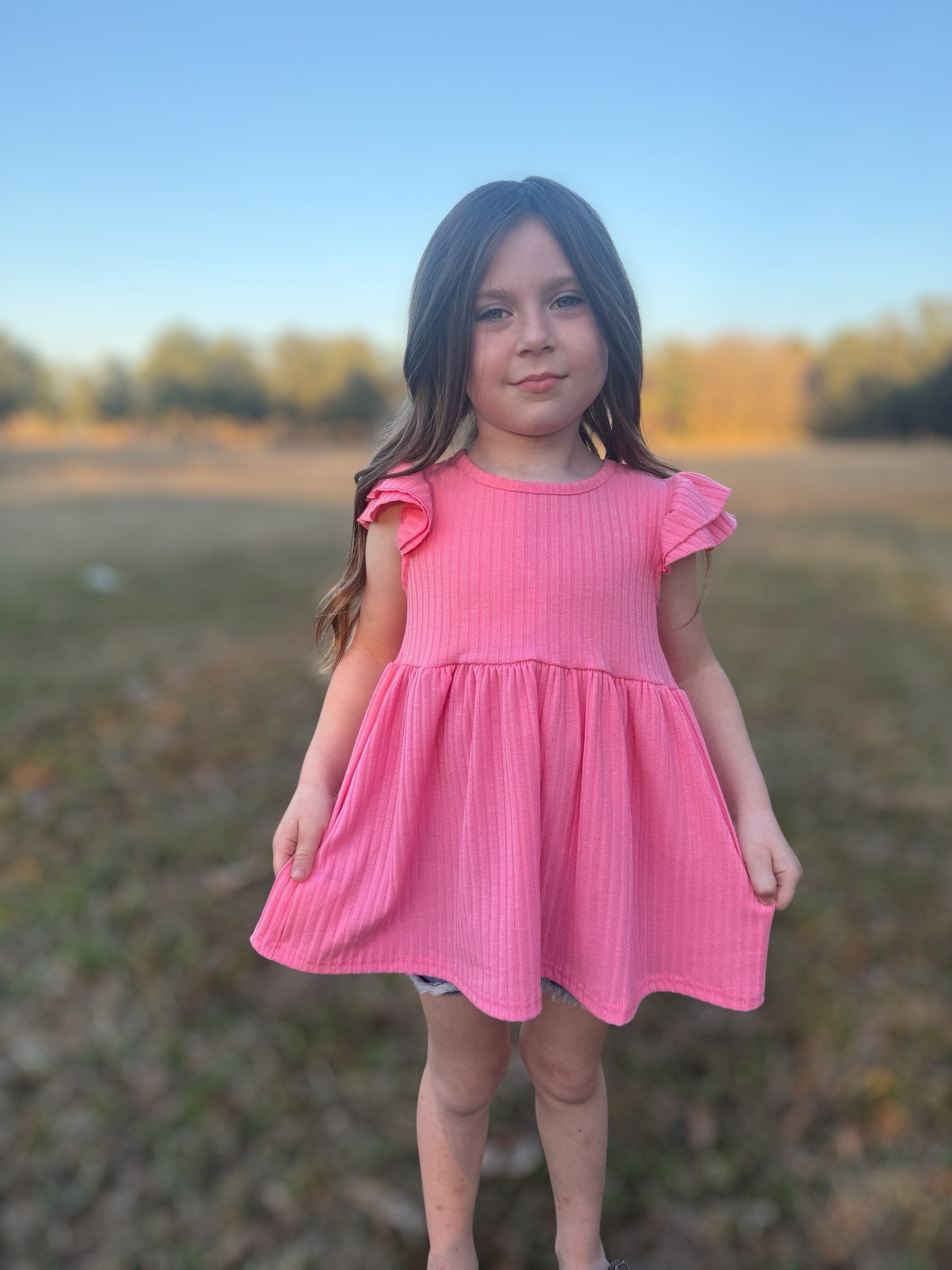 Pink Flutter Sleeve Top